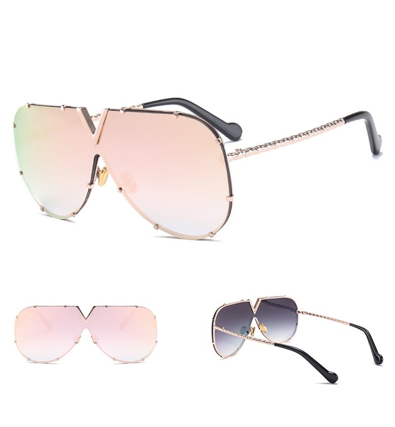 Sunglasses, men, women, men and women, sunglasses, frameless, rivet, personality glasses