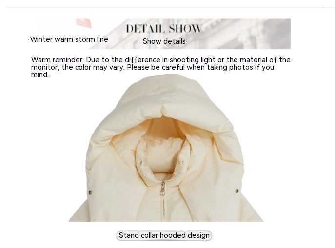 Puffy Hooded Bread Short Cotton-padded Jacket For Women Thick Loose